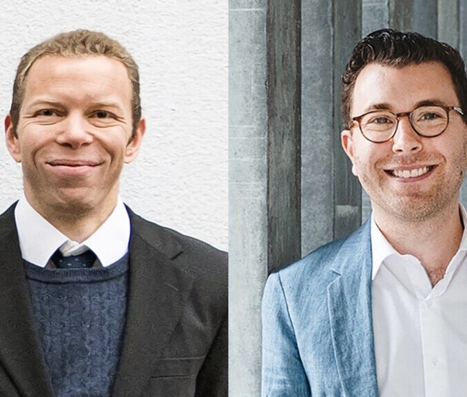 Bildkachel mit zwei Personen: Proff. Dres. Brice-Olivier Demory und Raphael Sznitman