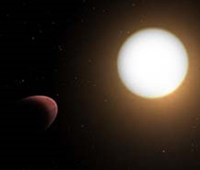 sun with a rugby ball-shaped exoplanet